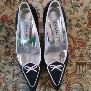 Black and White Made in Italy ISAAC Kitten Heels Size 6M